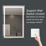 Spectro 36x24 inch LED Lighted Mirror, 5500K Cool White + 4200K White+3000K Warm