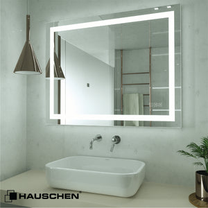 HAUSCHEN 40x32 inch LED Lighted Mirror, 5500K Cool White / 4200k White / 3000K Warm