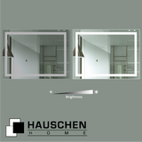HAUSCHEN HOME 40x32 inch LED Lighted Mirror, 5500K Cool White / 4200k White / 3000K Warm