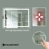 HAUSCHEN 40x32 inch LED Lighted Mirror, 5500K Cool White / 4200k White / 3000K Warm