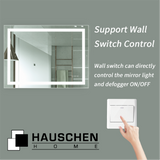 HAUSCHEN HOME 40x32 inch LED Lighted Mirror, 5500K Cool White / 4200k White / 3000K Warm
