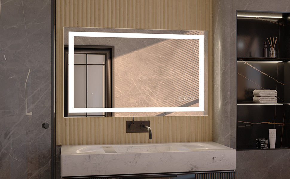 24x40 inch Dimmable LED Lighted Bathroom Mirror Rectangle-Hauschen Home ...