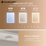 HAUSCHEN 32 x24 Inch LED Medicine Cabinet Lighted Bathroom Mirror, Defogger, Stepless Dimmable, 3000K/5500K Color Temperature Wall Mounted Makeup Mirror, Adjustable Shelf (Assembly Required)