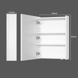 24x16 Inch LED Medicine Cabinet Lighted Bathroom Mirror, Defogger, Stepless Dimmable, 3000K/5500K Color Temperature Wall Mounted Makeup Mirror, Adjustable Shelf (Assembly Required)