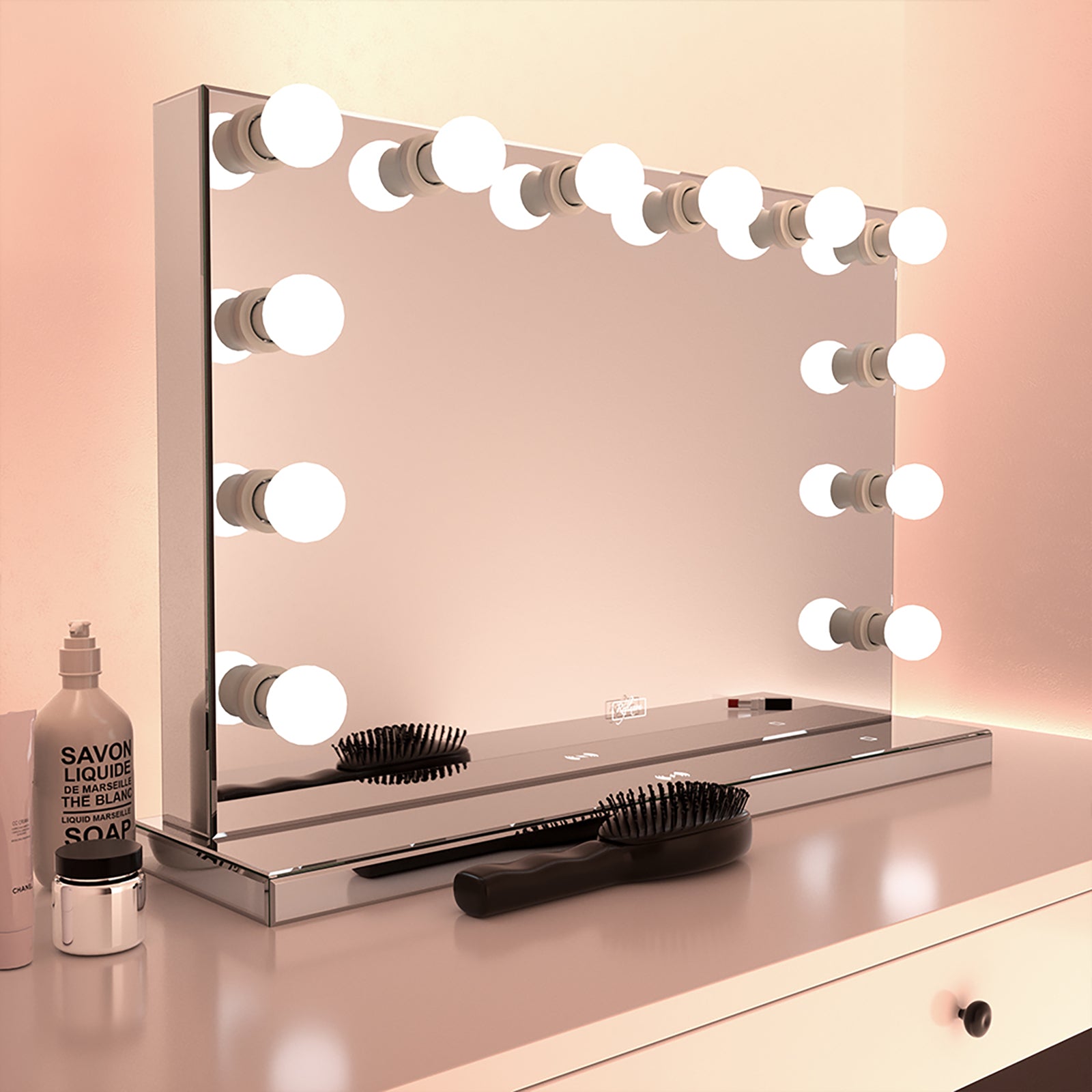 Wireless Charging Hollywood Style LED Lighted Vanity Makeup Mirror-hauschenhome