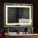 Dimmable LED Inner Edge Lighted Mirror with Anti-fog, Rectangle-Hauschen