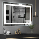 Dimmable LED Inner Edge Lighted Mirror with Anti-fog, Rectangle-Hauschen