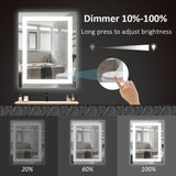 Dimmable LED Inner Edge Lighted Mirror with Anti-fog, Rectangle-Hauschen