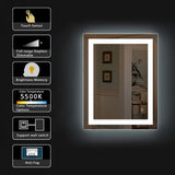 Dimmable LED Inner Edge Lighted Mirror with Anti-fog, Rectangle-Hauschen