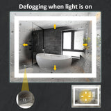 Dimmable LED Inner Edge Lighted Mirror with Anti-fog, Rectangle-Hauschen