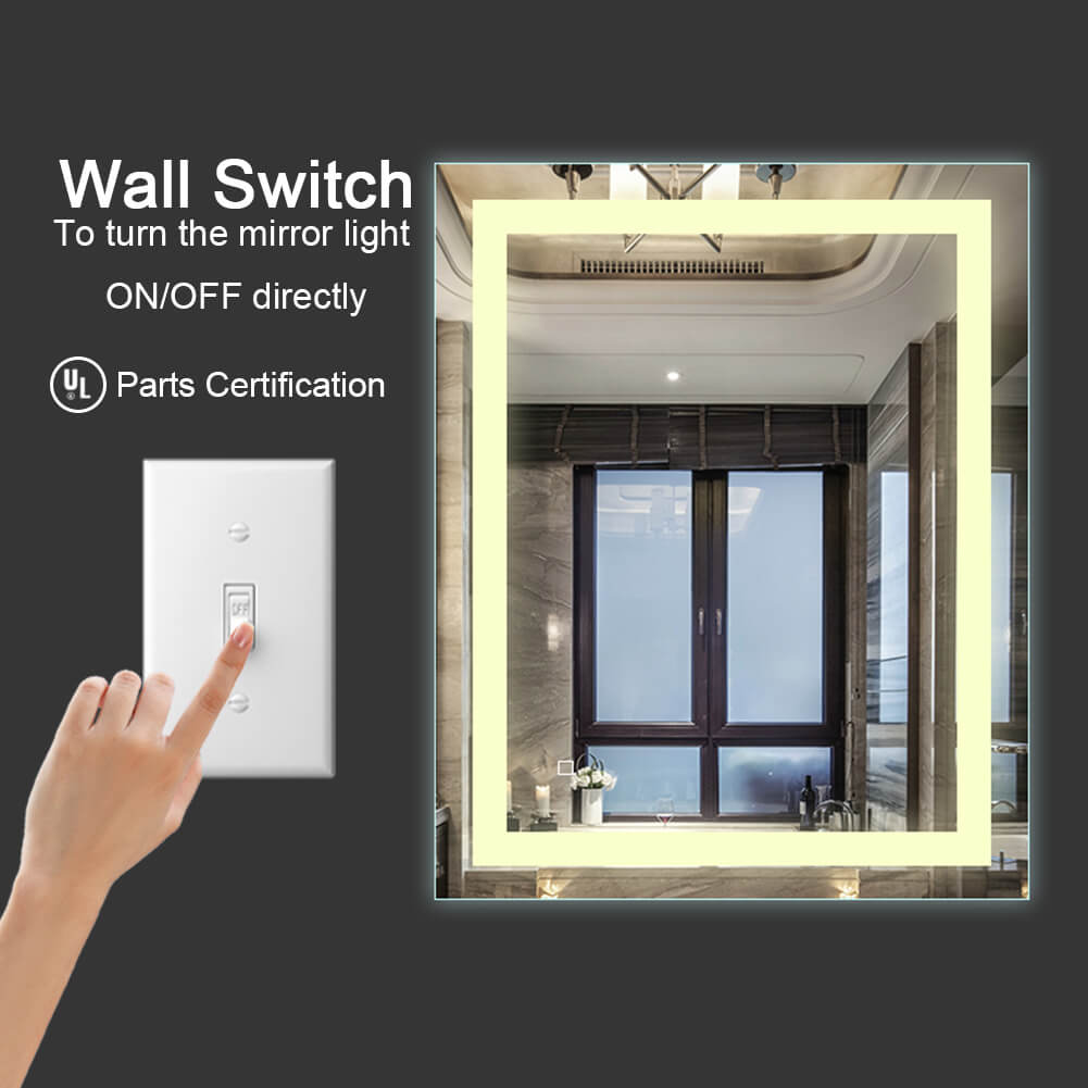 40x32 inch Dimmable LED Lighted Bathroom Mirror Rectangle-Hauschen Home ...