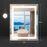 Dimmable LED Inner Edge Lighted Mirror with Anti-fog, Rectangle-Hauschen