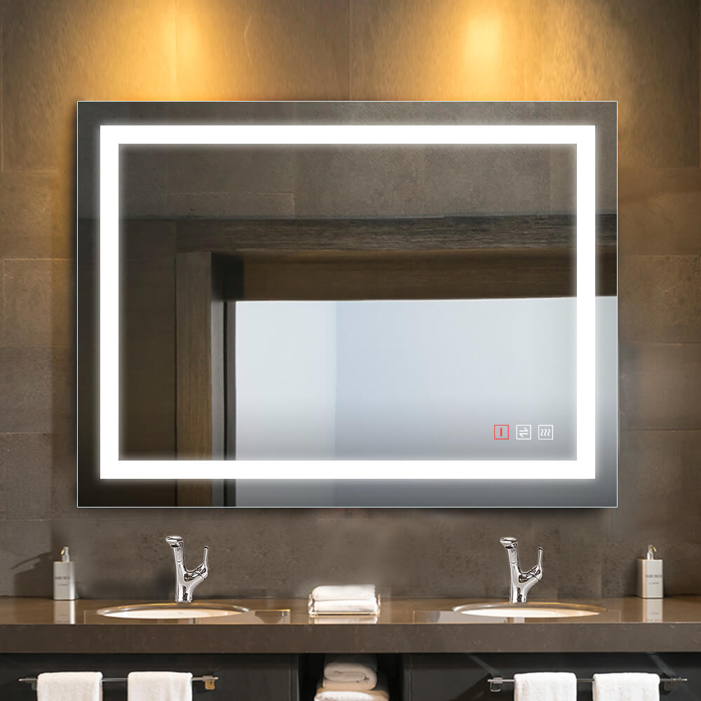 48x36 inch Dimmable LED Lighted Bathroom Mirror Rectangle-Hauschen Home ...
