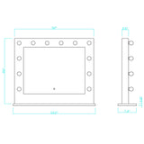 Hollywood Style LED Lighted Vanity Makeup Mirror,Wood Frame, 14 Daylight LED Dimmable Bulbs-hauschenhome